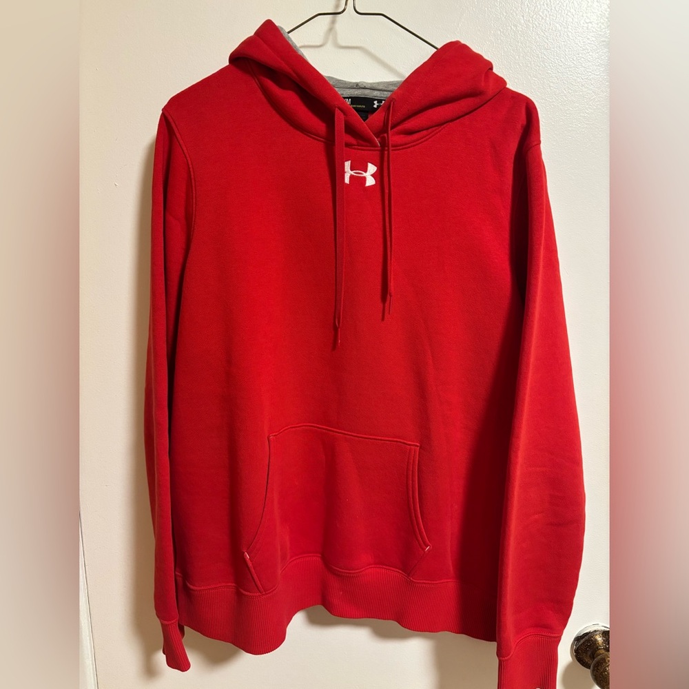 Under Armour Red Hoodie with White Logo